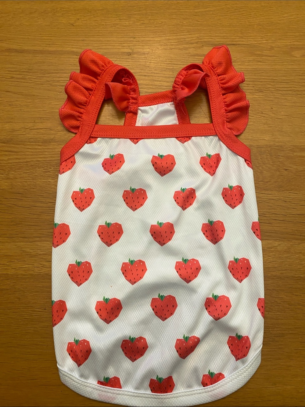 Strawberry Print Pet Tank - Red/White